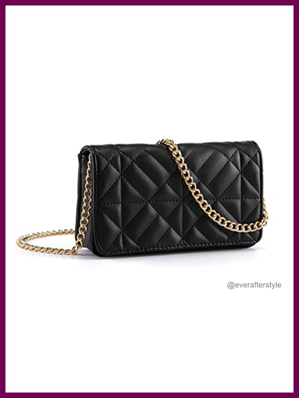 Small Quilted Crossbody Bag PU Leather Gold Chain Women's Shoulder Clutch